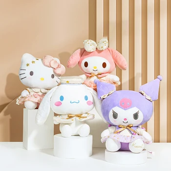 Anime Hello Kitty Păpuși De Pluș Sanrios Kawaii Kuromi Cinnamoroll Melodia Mea De Desene Animate Umplute Papusa Perna Ziua De Crăciun Jucării