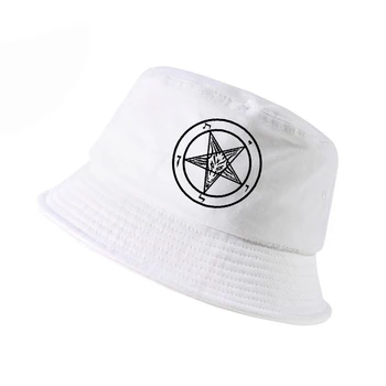 Pentagrama Gotic Oculte Satana Nouă Bărbați găleată pălărie Brand de Moda stradă Rece panama pescar capac