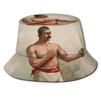 John L. Sullivan - Boxer - Imprimare Color Uv De Protecție Pliabil Găleată Pălării Femei Bărbați Box John L. Sullivan Box Boxer