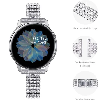 Femei Diamante Trupa pentru Samsung Galaxy Watch 4 3 Clasic, Curea de mână 42mm 46mm Active 2 40mm 44mm 45/41mm Brățară de Metal 20 de 22mm