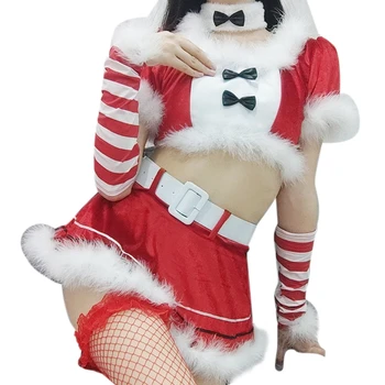 Femei Fata Petrecere de Halloween Haine Roșii Bunny Cosplay Costum pentru Petrecerea de Crăciun de Pluș Iepure Cosplay Îmbrăcăminte