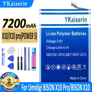 YKaiserin Pentru UMI Umidigi Putere 5 Bison X10 Bison X10 Pro Baterie 7200mAh 100% Noi Piese de schimb Accesoriu Telefon Acumulator