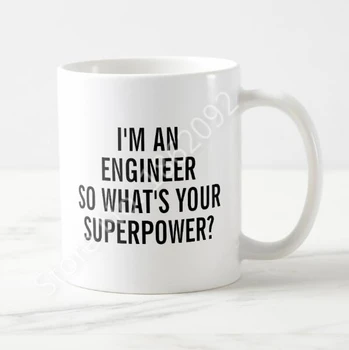 Amuzant eu sunt un Inginer Ce Superputere Cana de Cafea Ceasca de Ceai Geek Noutate Inginer Absolvent Cadouri Glumă Gag Cadouri pentru Coleg