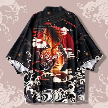 Kimono Japonez Cardigan Barbati Yukata Harakuju Asiatice Japoneze Haine Costum De Samurai Anime Kimono Streetwear Haori Bărbați V2753