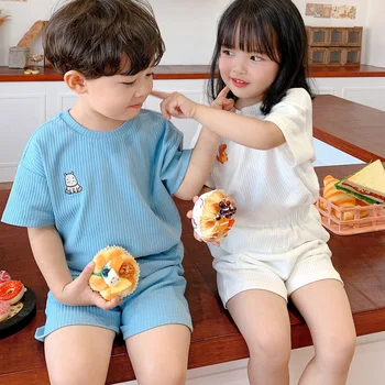 Băieți fete pijama set 2021 nou copil băiat de vară pentru copii costum din două piese
