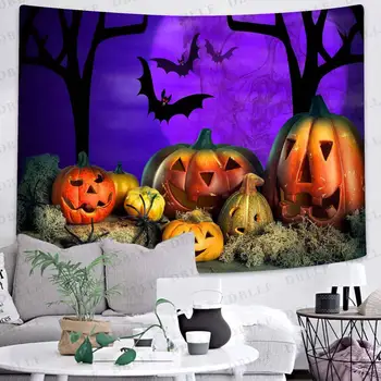 Simsant Fericit Petrecere de Halloween Decor Tapiserie Dovleac Lampa de Artă pe Perete tapet pentru Camera de zi Decor Acasă Banner