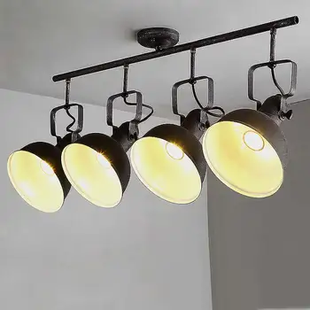 Vintage Lampa Plafon Lumini Led Pentru Decor Acasă Industriale Candelabru de Iluminat Camera de zi Rugina Neagră din Fier Forjat, Corpuri de 220V
