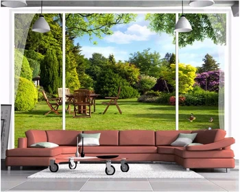 Beibehang Personalizat tapet 3d pentru windows în aer liber, vedere la grădină stereo HD photo murală dormitor, camera de zi tapet de fundal de
