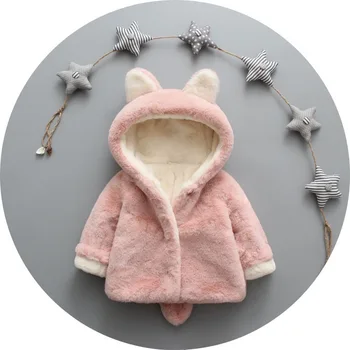 Iarna fete Pufos de Desene animate 3D urs brand jachete Plus catifea de bumbac Gros strat de Moda copii Cald Cașmir copilul de îmbrăcăminte
