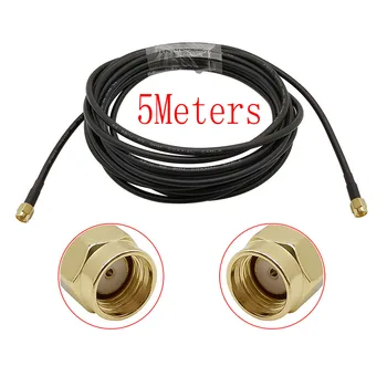 1bucată 5 Metri RP SMA Plug de sex Masculin la RP-SMA Male Conector RG58 Cablu Coaxial de 50 ohmi Extensia Coadă Conectori de Sârmă