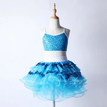 Costum de balet Top si Fusta Tutu Bailarina Imbracaminte Copii JAZZ/Dans Modern Costum de Scenă Rochii de Balet Pentru Fete