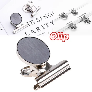 Magnetic Rotund Clip de Metal pentru Tablă de Argint Bulldog Clip din Otel Inoxidabil Bilet Clip de Papetărie de Birou Aprovizionare