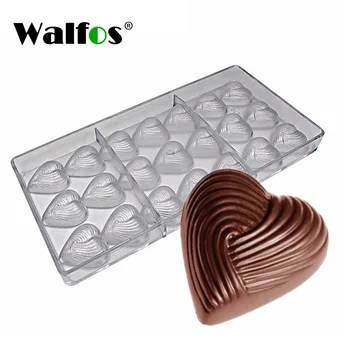 Walfos Îndrăgostiților Inima de Ciocolata Mucegai Policarbonat Forme pentru Copt 3D Împletesc Iubesc Ciocolata Bomboane mucegai, Mucegai de Copt Instrumente