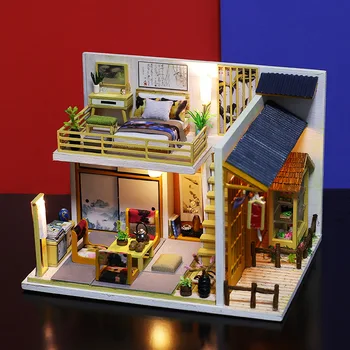 Creativitatea DIYdoll Casa Hokkaido Hoshi Stil Japonez din Lemn Asamblate Villa Scena Cutie Model Arhitectural Ornamente jucărie