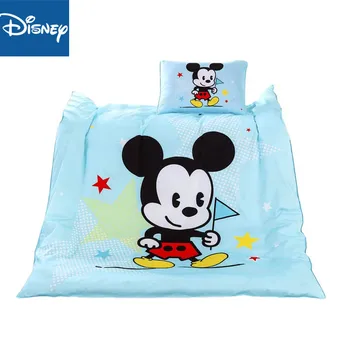 3D Disney Mickey Mouse-set de lenjerie de Pat pentru Copii Baby 120x150 Patutul Dimensiune Plapuma față de pernă 100% Bumbac Pat Fete băiat Comforte