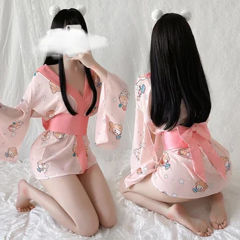 Kimono japonez Femei Drăguț liber print kimono lenjerie sexy sexy pijamale tentația de costume de Kimonouri Japoneze 2021 Noi