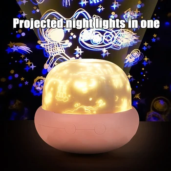 2 În 1 Stea, Lumina de Noapte Proiector de Încărcare USB LED Lampa de Proiecție Cu 5 Proiecție de Filme Pentru Copii Dormitor Petrecere Acasă Decor