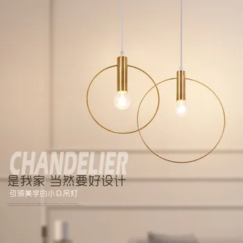Minimalist Modern de aur pandantiv lumini acasă restaurant dormitor noptieră E14 pandantiv lampă 110V / 220V