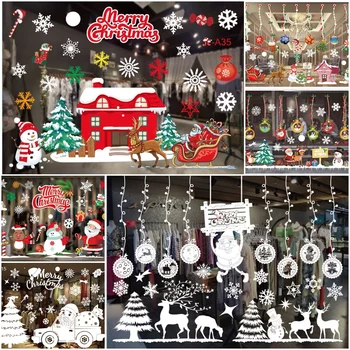 2022 Anul Nou Crăciun Fereastra Autocolante Crăciun Fericit Decoratiuni Pentru Casa Vitrina De Perete Ornamente Decor De Crăciun Decorativ