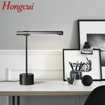 Hongcui Moderne de Alamă, Lampa de Masa LED-uri Creative Simplu, Negru, Pat Birou de Lumina Pentru Casa Living Dormitor Decora