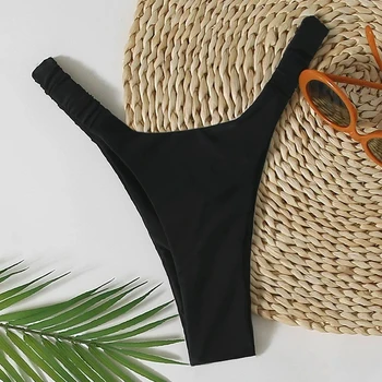 Ridicat Piciorul De Câmpie Bikini Bottom Solid Sexy Femei Brazilian Tanga Costum De Baie Pe Plajă Purta Boxeri Înot Tangas Costume De Baie