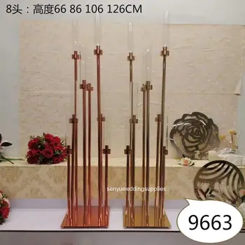 )New romantic stil lux 8 arme de aur mentale înalt candelabre pentru tort de nunta senyu2356