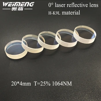 Weimeng marca hot-vânzare 20*4mm T=25% 1064nm 0 grad de ieșire oglindă lentile optice cu H-K9L material pentru mașină cu laser