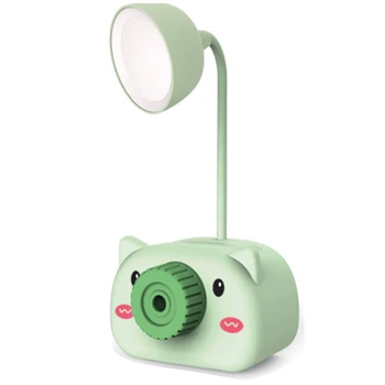 LED-uri USB Reîncărcabilă Masă Lampă de Birou de Desene animate Drăguț Suport pentru Pix Cu Creion Ascuțitoare Gât Flexibil Ochi-Îngrijirea Lumina de Noapte