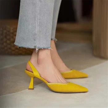 Sandalias De Mujer a Subliniat Toe Sandale din Spate Partea Curea Spațiu Femei Pantofi de Moda Retro Doamnelor Pantofi de Vara Slip-on Femeie Sandale