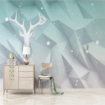 3D geometrice triunghi Elan linii Nordic TV de perete de fundal Personalizat tapet mural