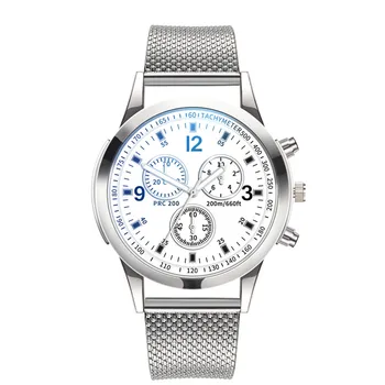 Ceasuri De Lux Cuarț Încheietura Ceas Pentru Bărbați Din Oțel Inoxidabil Casual, Cadran De Ceas Cârlig-Catarama De Aliaj Rotund Casual In Ceasuri