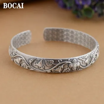 BOCAI Nou s990 Brățară de Argint pentru Femei Mat Ambarcațiuni Femei de Flori Bogat Brățară Moda Bijuterii Accesorii