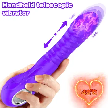 Telescopic Penis Artificial Vibratoare Sex Shop Smart Încălzită De Sex Feminin Masturbator Moale Penisului G-Spot Vaginale Stimulator Adult Produse Jucarii Sexuale