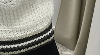 Femei Tricot Strat Gol Maneca Lunga O-gât Single-Breasted Culoare Mozaic Pulover Buzunare Tricotaje de Sus