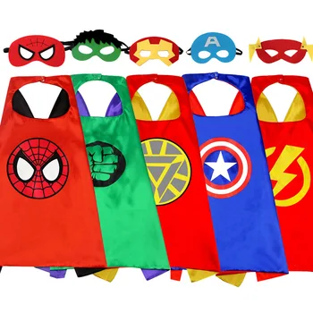 Superhero Cape și Pentru Copii de Halloween Cosplay Spiderman, Hulk, Captain America Dublu Partea Pelerine super-Erou Jucărie pentru Copii