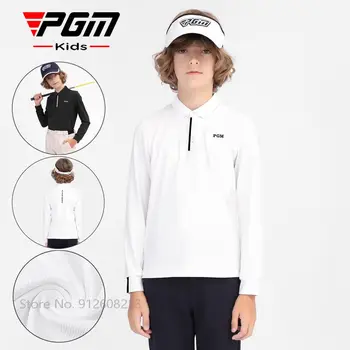 PGM Băieții de Toamnă de Primăvară de Golf Topuri cu mâneci Lungi Golf Rever tricouri Copii Windproof Sport Tricou Copii Elastic Moale Îmbrăcăminte S-XL