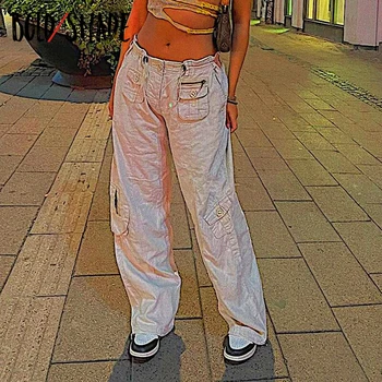 Bold Nuanta Vintage Moda Blugi Albi Strada Stil Grunge-ul anilor ' 90 Femei Denim Blugi cu Talie Joasa Picioarele Drepte y2k Solid Blugi 2021