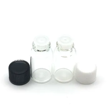 5pcs 3ml Mini Sticlă Clară cu Orificiu Reductor și Capac Mici de Ulei Esențial Flacoane