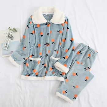 Femei Iarna Noi Flanel Gros Gravide Alapteze Set De Pijama Sarcinii Maternitate Acasă Costum Embarazada Coral Catifea Sleepwear