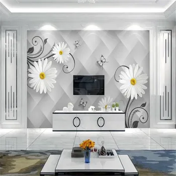 Milofi personalizate de perete mare 3D tapet mural simplu fluture dragoste floare de moda 3D TV de perete de fundal