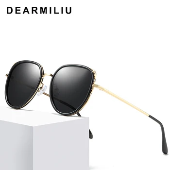 DEARMILIU Nou Design Retro ochelari de Soare Polarizat Femei Conducere Cadru de Aliaj Rotund Oglindă Ochelari de Soare UV400 Gafas De Sol Pentru Femei