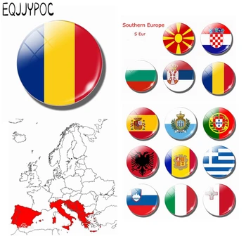Romania Flag 30MM Cupolă de Sticlă Magnet de Frigider Europa de Sud Bucuresti, Brasov, Spania, Bulgaria, Italia, Vatican, Frigider Autocolante