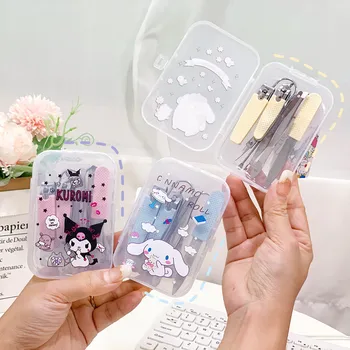 Kawaii Sanrio Mașină De Tuns De Unghii Set Hello Kittys Accesorii Drăguț Anime Pedichiura Silicon Non-Alunecare Earpick Manichiura Portabil De Jucarie Cadou