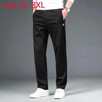 New Sosire Moda de Primăvară Și de Toamnă Bărbați Talie Elastic Direct Pantaloni Lungime Completă Plus Dimensiune XL 2XL 3XL 4XL 5XL 6XL 7XL 8XL