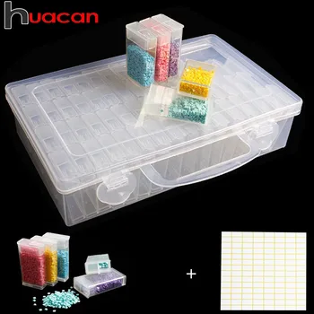 Huacan Diamant Pictura 64pcs Cutie Accesorii Diamond Broderie Instrumente de Foraj Plastic Facilități de Depozitare Cutie de Cadou Mozaic