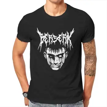 Berserk Curaj Black Metal Tricouri Barbati din Bumbac T-Shirt Echipajul Gât Spadasin Tricou Maneca Scurta de Îmbrăcăminte Cadou