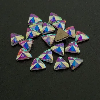 IL Formă de Cristal 5mm Triunghi Stras pentru 3D Nail Art Decor Personalizate de Culoare/Dimensiune Unghii Diamond Piatră Strass AB Sticlă