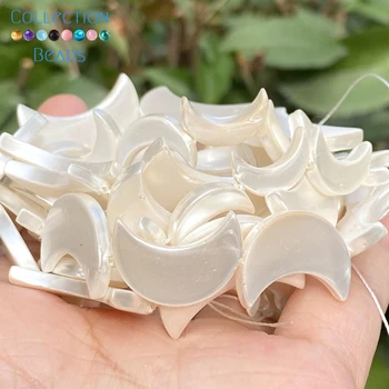 16-25pcs Naturale Galvanizare Alb Shell Margele Luna Formă Vrac Margele Spacer Pentru a Face Bijuterii Diy Brățară