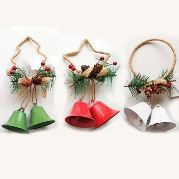 Noi de Crăciun Clopot Roșu Alb Verde Metal Jingle Bells Crăciun Copac Agățat Pandantiv Ornament de Craciun pentru Casa