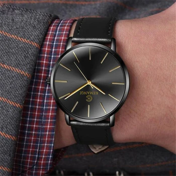 Ultra-subțire Ceas de Moda pentru Bărbați KEMANQI Ceasuri Simplu Oameni de Afaceri Cuarț Ceas de mână Roman de sex Masculin Ceas masculin relogio saati